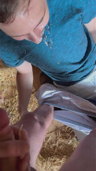 Mike Visits the Straight Married Farmer and He Fucks His Face in the Barn Until He Cums on His Face -5th Visit-