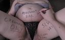 Milky Mari Exclusive: Big boobed pregnant slut wife covered in dirty body writings...
