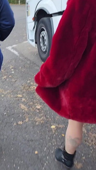 Exhib Parking Hgv: Routier Spots Me and Fucks Me Like a Bitch in the Cab of His Truck