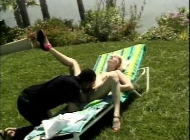 Analiscius: Blonde wife fucking her hubby on the lawn