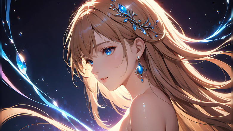 LustRender: Bucurie liniștită: o tânără frumoasă în lumină magică