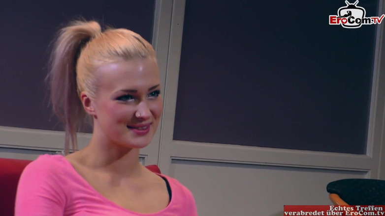 EroCom: Pretty German blonde girl seduce a guy for sex
