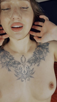 Tattooed Brunette Tease Asian Beauty, Underarm & Cleavage Focus
