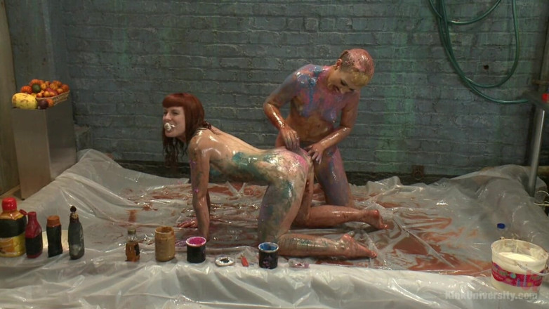 Kink University: Senzație sexy sploshing cu mâncare pentru joacă și durere