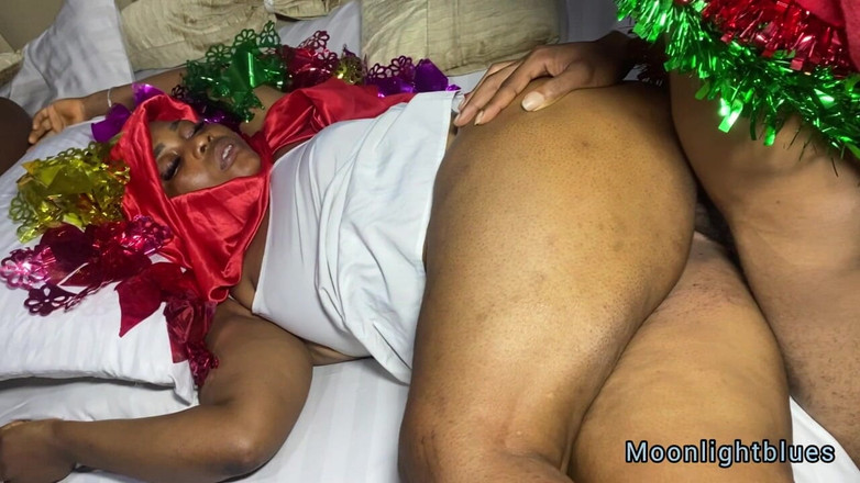 Moonlight blues: Hinterhältigen fick mit großem schwanz, weihnachtsmann