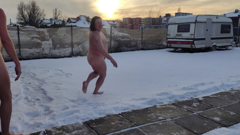 Bastet: Swingers. Two Married Couples Play in the Snow Naked. the...