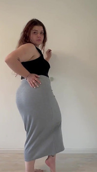Tight Skirt Gassy Farts in Long Skirt