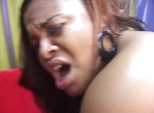 Black Jass: Big ass ebony bitch wearing fishnet stockings getting pussy devastated...