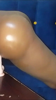 Caught Riding and Twerking on My White Cock Dildo