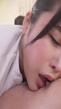 Busty Nurse Morning Check Teases with Nipple Play Then Drives Him Wild with Blowjob and Hands