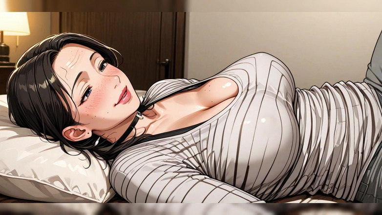 AI Porn: Ai brunette plaagt in bed