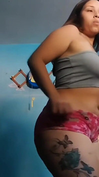 Big Ass Latina Girl Twerking in Booty Shorts