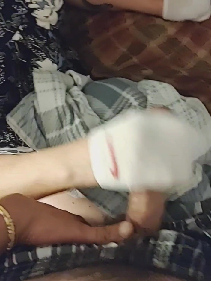 SocksAddict69: Hot White Nike Ankle Sock Handjob Sockjob &amp; Dark Purple Sock...