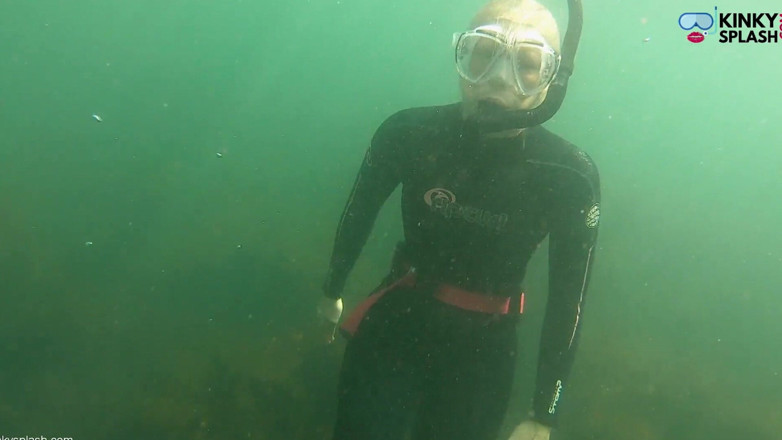 UKCuteGirl Lucy Lauren: Open Water Freedive Ultra Long Fins, Wetsuit &amp; Snorkel Gear