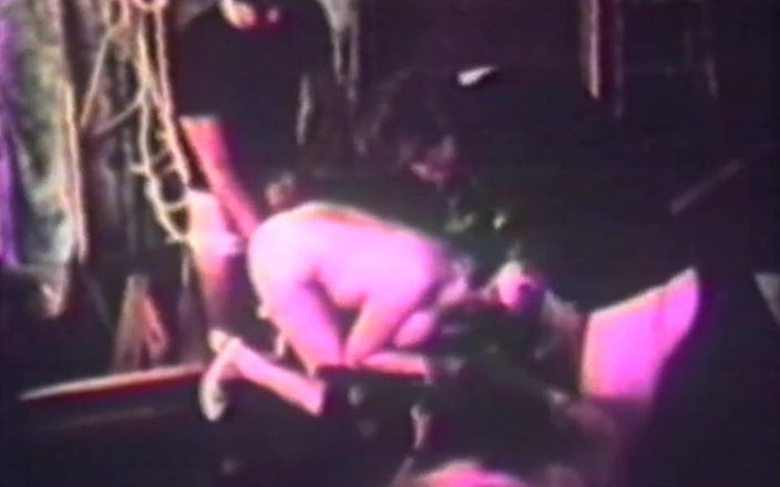 Vintage megastore: Retro gangbang orgy with a hairy brunette chick
