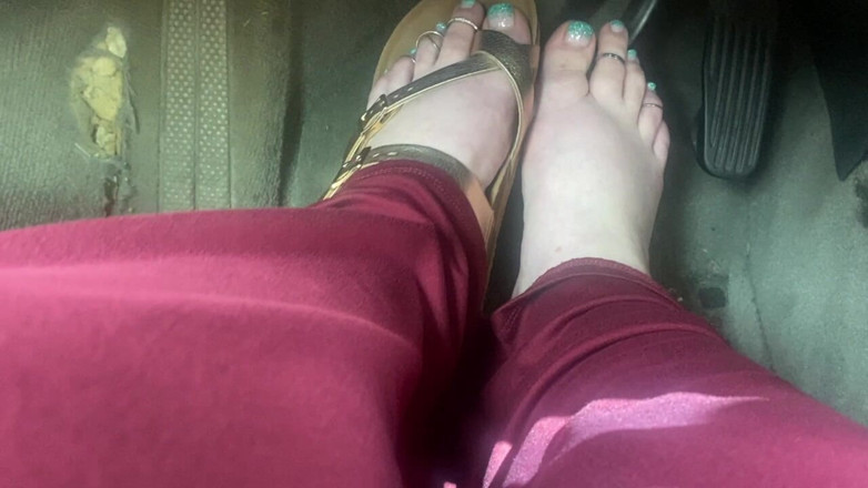 BellaBlast: Pedal Pumping in Sandals - Driving with One Foot on Gas...