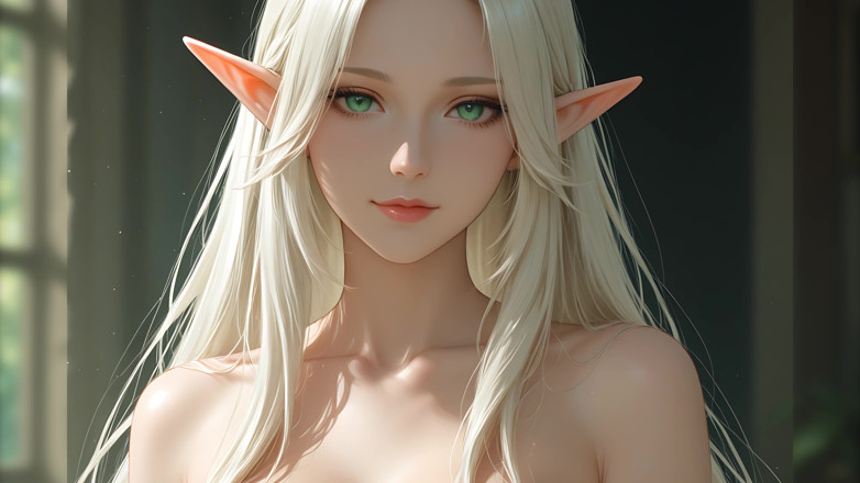 LustRender: Slideshow de Brilhonder: Mulher Elf nua olhar direto para a...