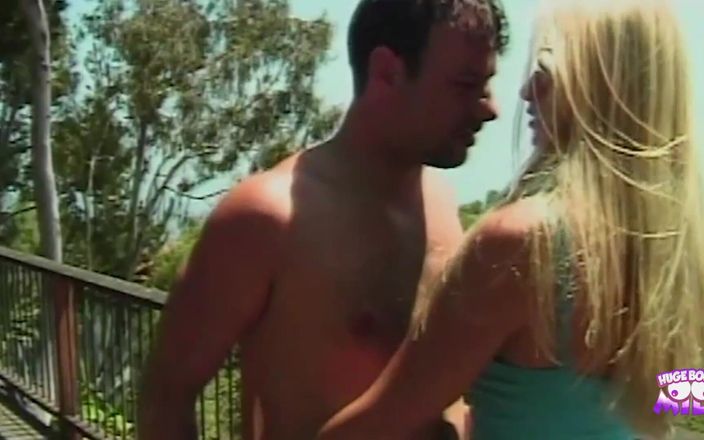 Huge Boobs MILF: The Guy Penetrates Sexy Blonde Bimbo Outdoors on the Terrace...