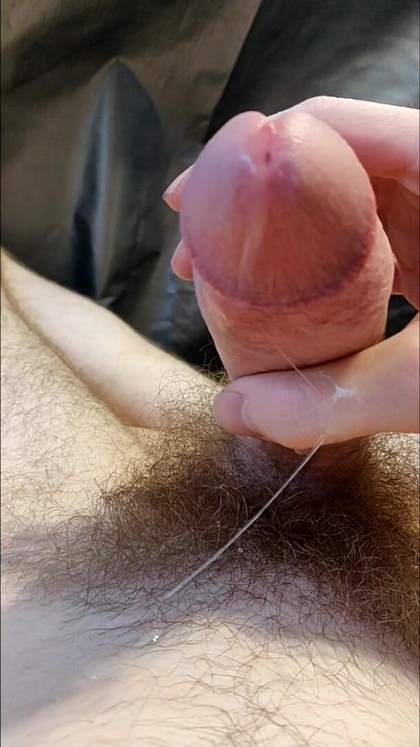 AssHungry4Cock: I slowly stroke out a precum puddle