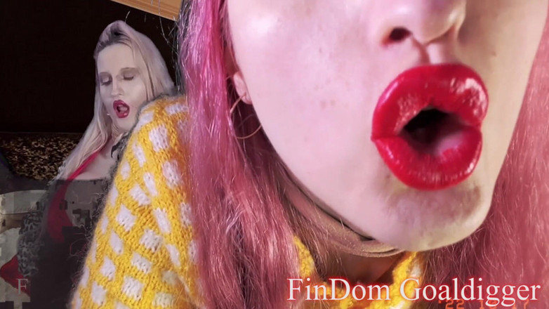 FinDom Goaldigger: Orange big lips transformation