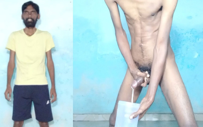 Rajesh Playboy 993: Rajesh Playboy 993, мастурбирует большой член и кончает в банку, шлепая жопу, поглаживая хуй, дрочка хуя