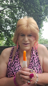 Sucking on a Popsicle Outside!