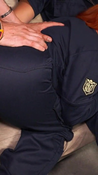 Latina Busty Cop Fucks Two Detainees and Her Partner - Celeste Alba