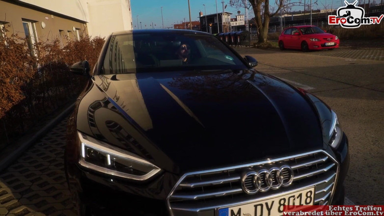 EroCom: German blonde slut during pussy masturbation fingering in car