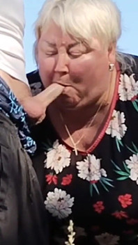 Mother-in-law Holds My Dick While I Pee and Then Sucks It in Public