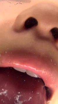 POV Drooling Tongue Kisses on Glass - Reia Hoshino Falls From Rich Girl Princess to Spit Feral, Still in Her College Uniform.