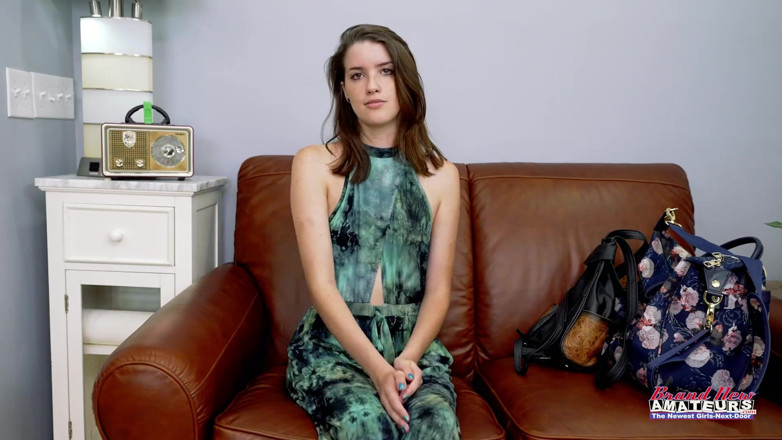 Brand New Amateurs: Skinny Amateur Brunette Sucks Cock and Gets Fucked in Ass...