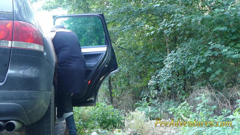 Pee Adventures: Changing her wet pee clothes outside