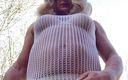Kellycd: Amateur Crossdresser Kellycd2022 Sexy MILF Peeing Her Panties Masturbating Outdoors...