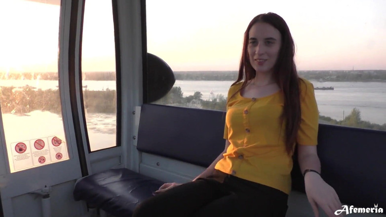 Afemeria: Funicular blowjob with cum in mouth
