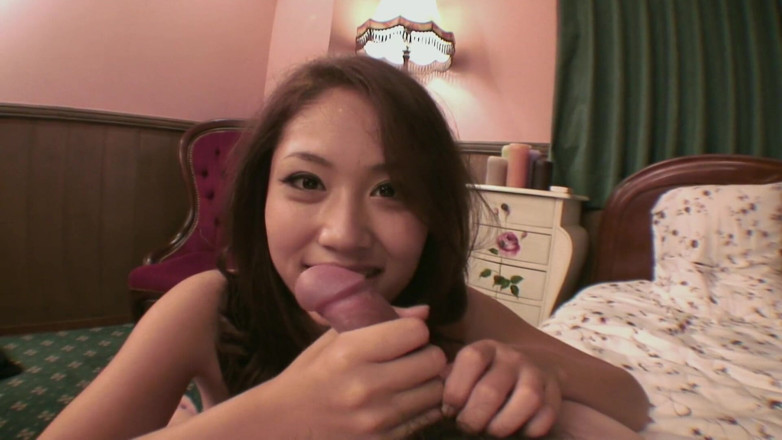 Pov made in Japan: Cute Japanese teen masturbates before sucking a thick boner