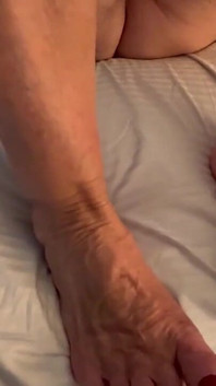 Granny Ann Wears Sexiest High Heel Mules & Gives Great Foot Job Then Gets a Cum Reward