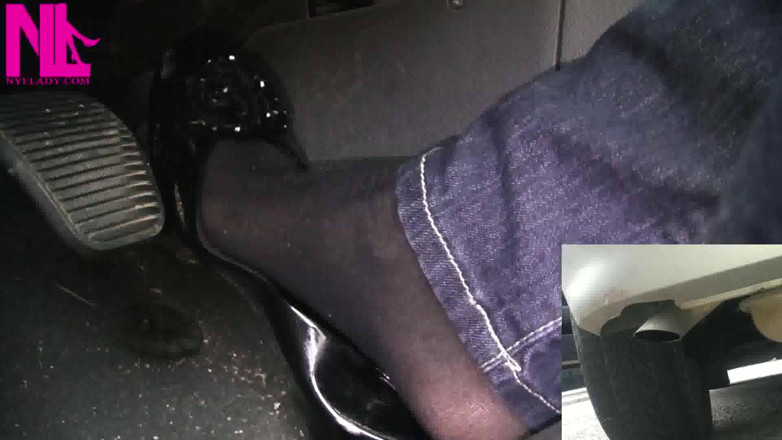 Nyllady: Revving with Exhaust Shot in Black Ballet Flats