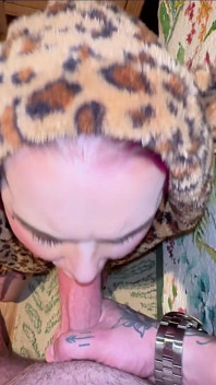 POV: Cute Goth Girl in Teddy Bear Pajamas Gets Face Fucked & Creampied