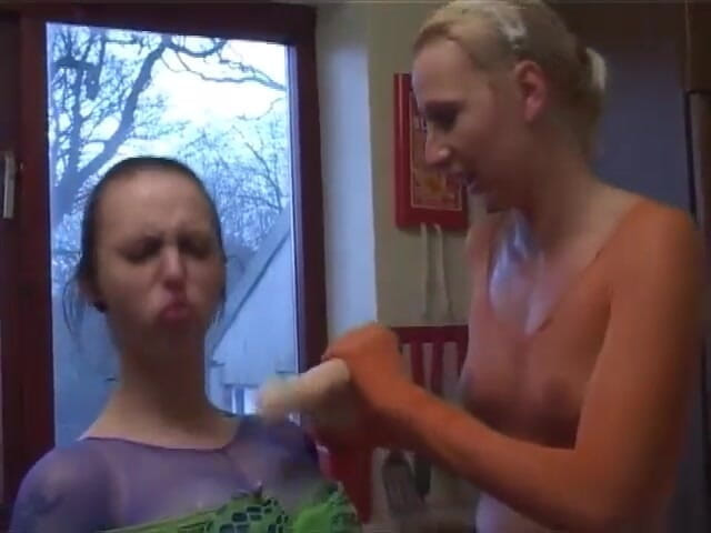 Homegrown Lesbian: Freaky English lesbos have strap on anal sex