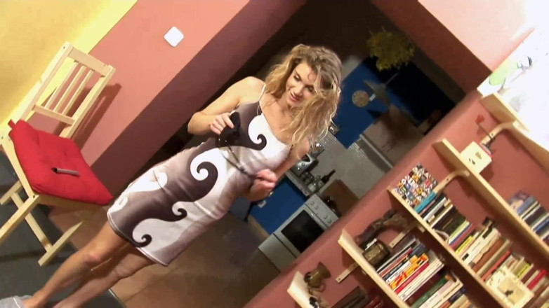 XTime Solo: Blonde teen pussy devours huge sex toy