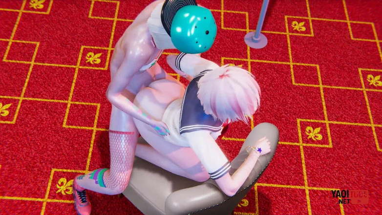 Yaoitube: Yaoi - Dwie femboys ruchają się na kanapie ojczyma