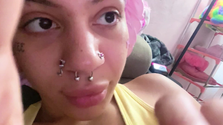 Nali Marie: В видео от первого лица длинные ногти акриловые супер длинные ASMR долбание по зубам радужной длинный гвоздь-фетиш без разговоров долбя по лицу игнорировать Te