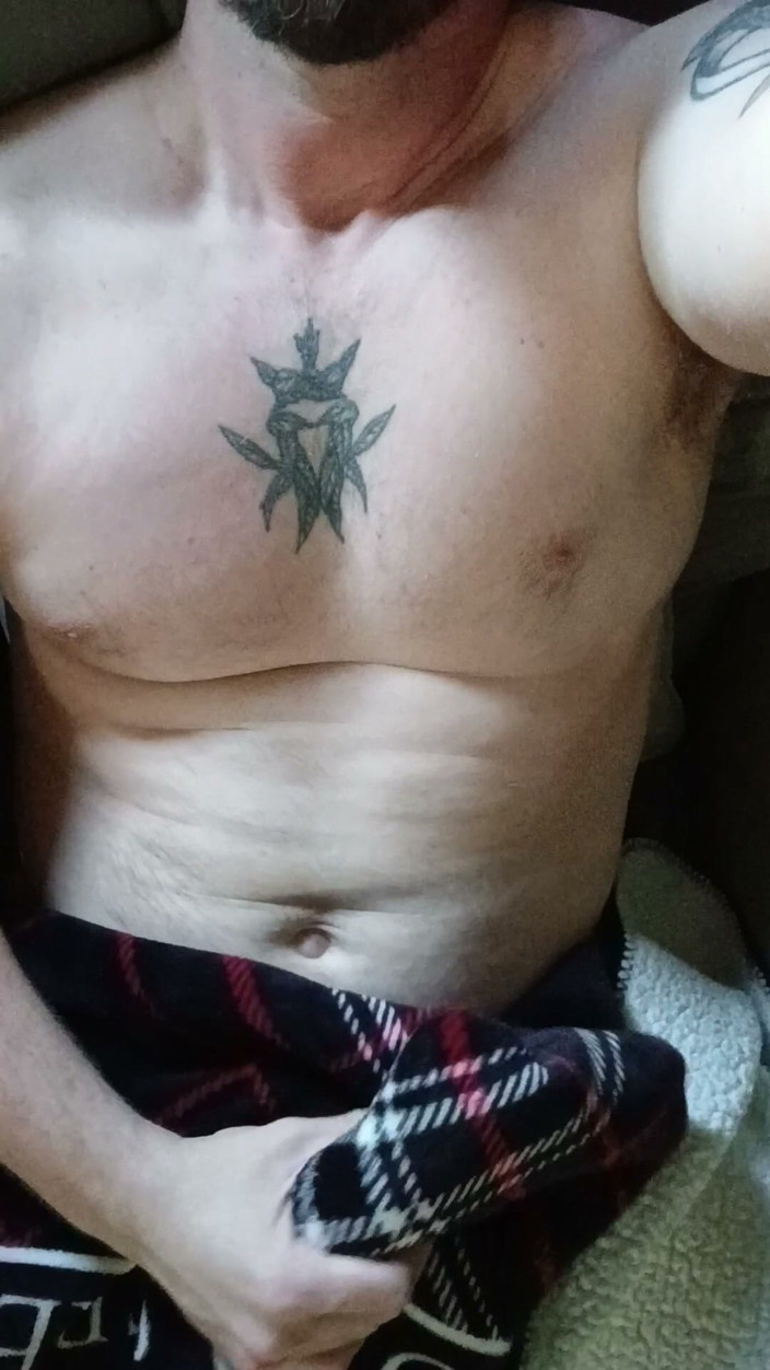 Themilkman618: Jacking off My Bwc Shirtless with a Victoria Secret Blanket