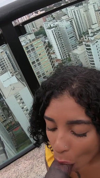 Petite Brazilian Baddie Banged in the Ass on the Penthouse Balcony