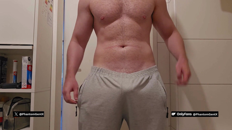 PhantomGentX: German Dirtytalk! Relaxed in Gray Sweatpants and Then Really Wild