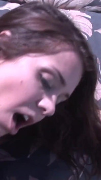 Fishnet chick fucked outdoor and milked in mouth