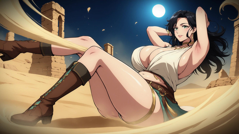 AI Porn: Wanita kartun di gurun ai