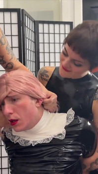 Two Dommes and the Delivery Boy - the Restraint