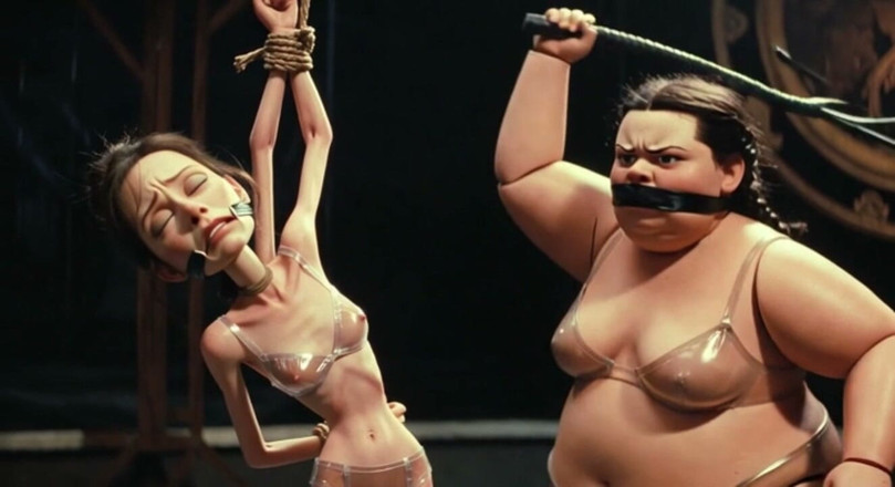 YOUR BEST FANTASY: 瘦奴被胖SSBBW情妇鞭打的束缚