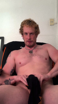 Christian Hunter Pit Sniffs, Nipple and Feet Plays, and Jerks His Thick Cut Cock with His Sweaty Socks